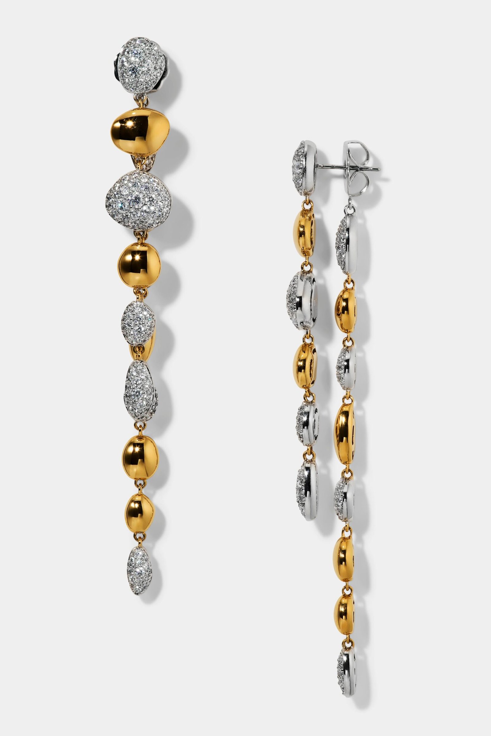 PEBBLES FRONTBACK LINEAR EARRINGS