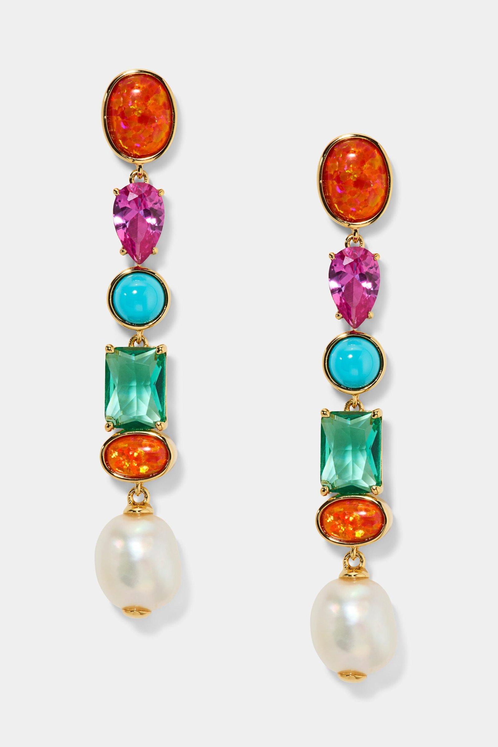 FRIEDA FRESHWATER PEARL LINEAR EARRINGS