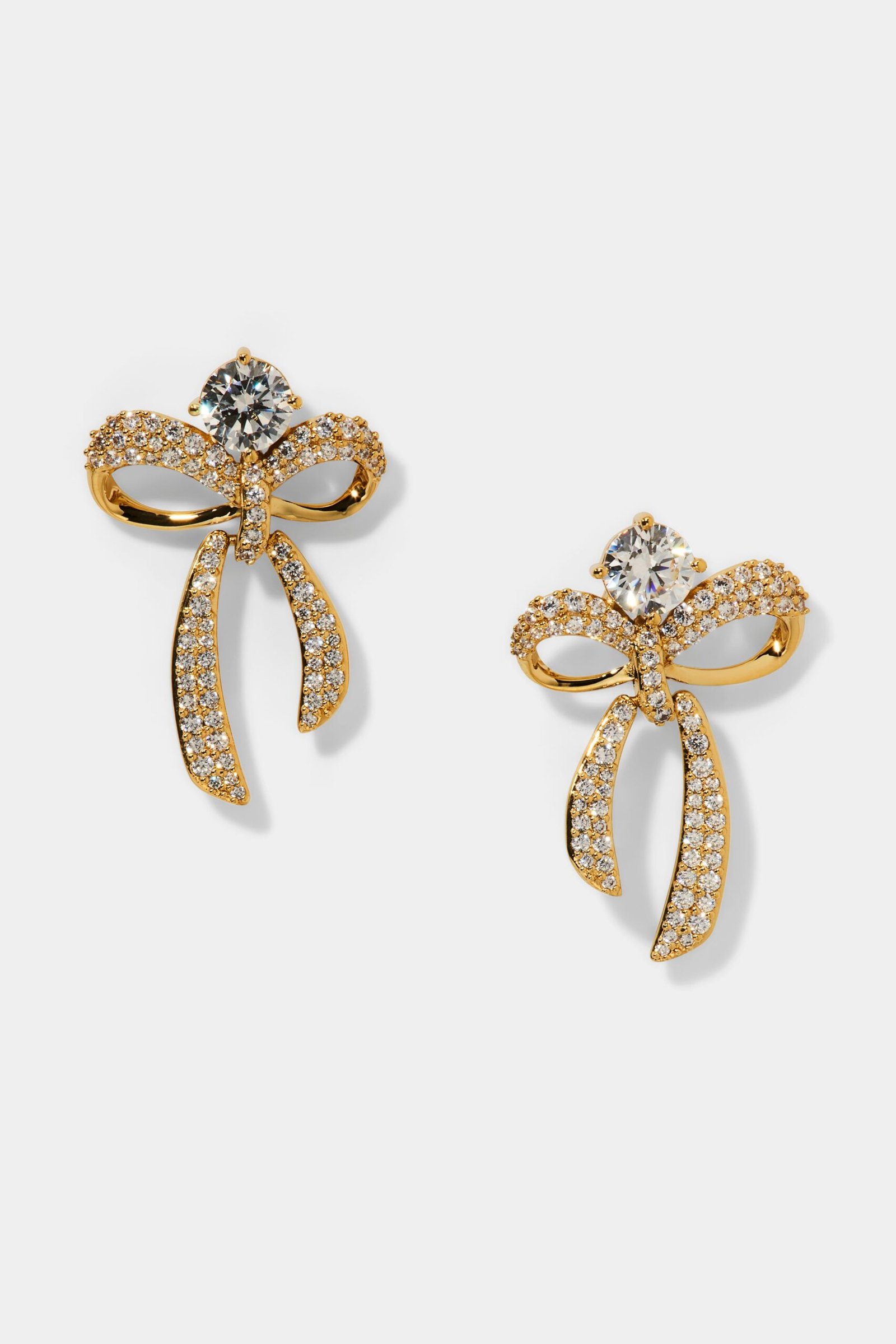 EROS SMALL BOW AND CZ EARRINGS