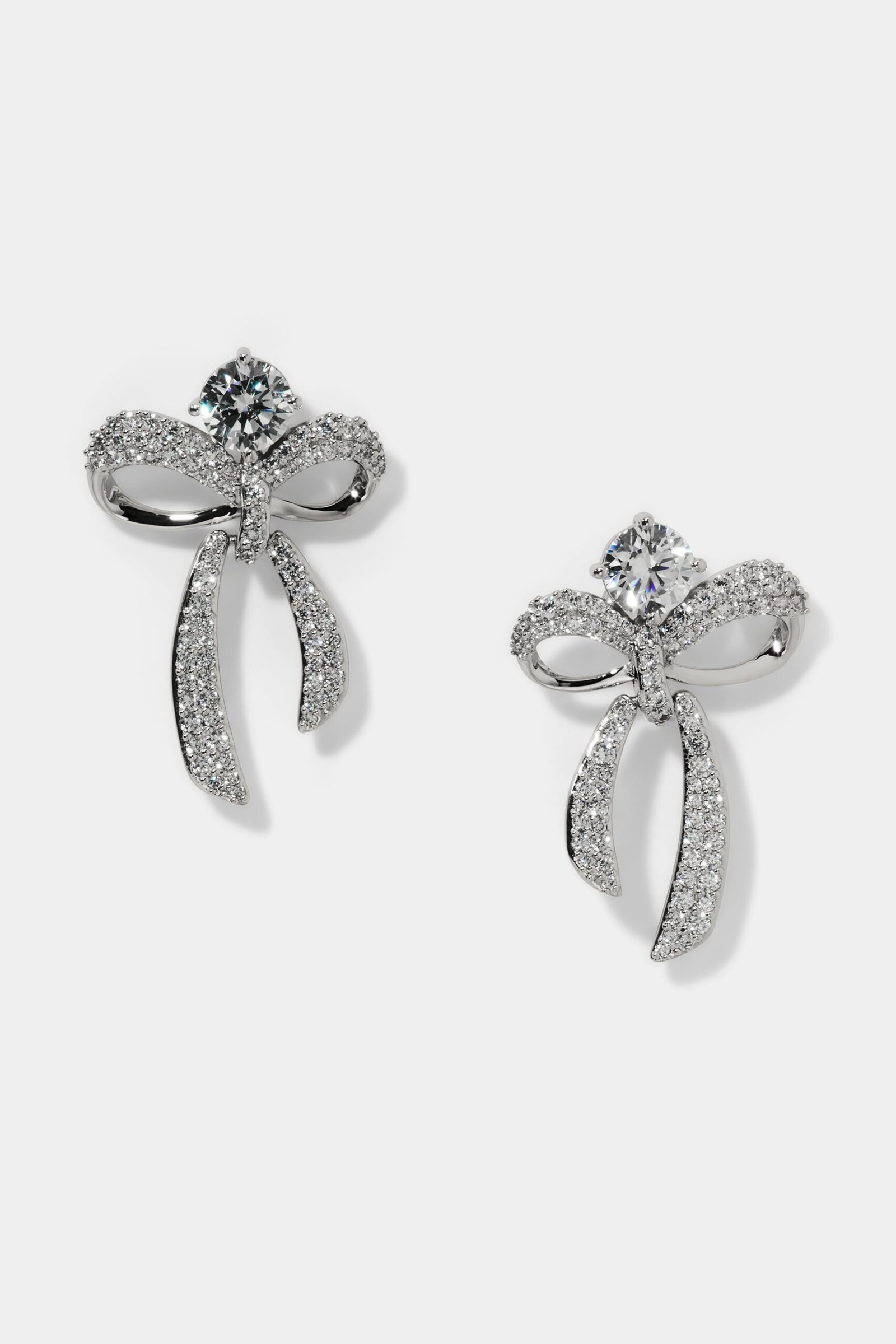 EROS SMALL BOW AND CZ EARRINGS - Image 3