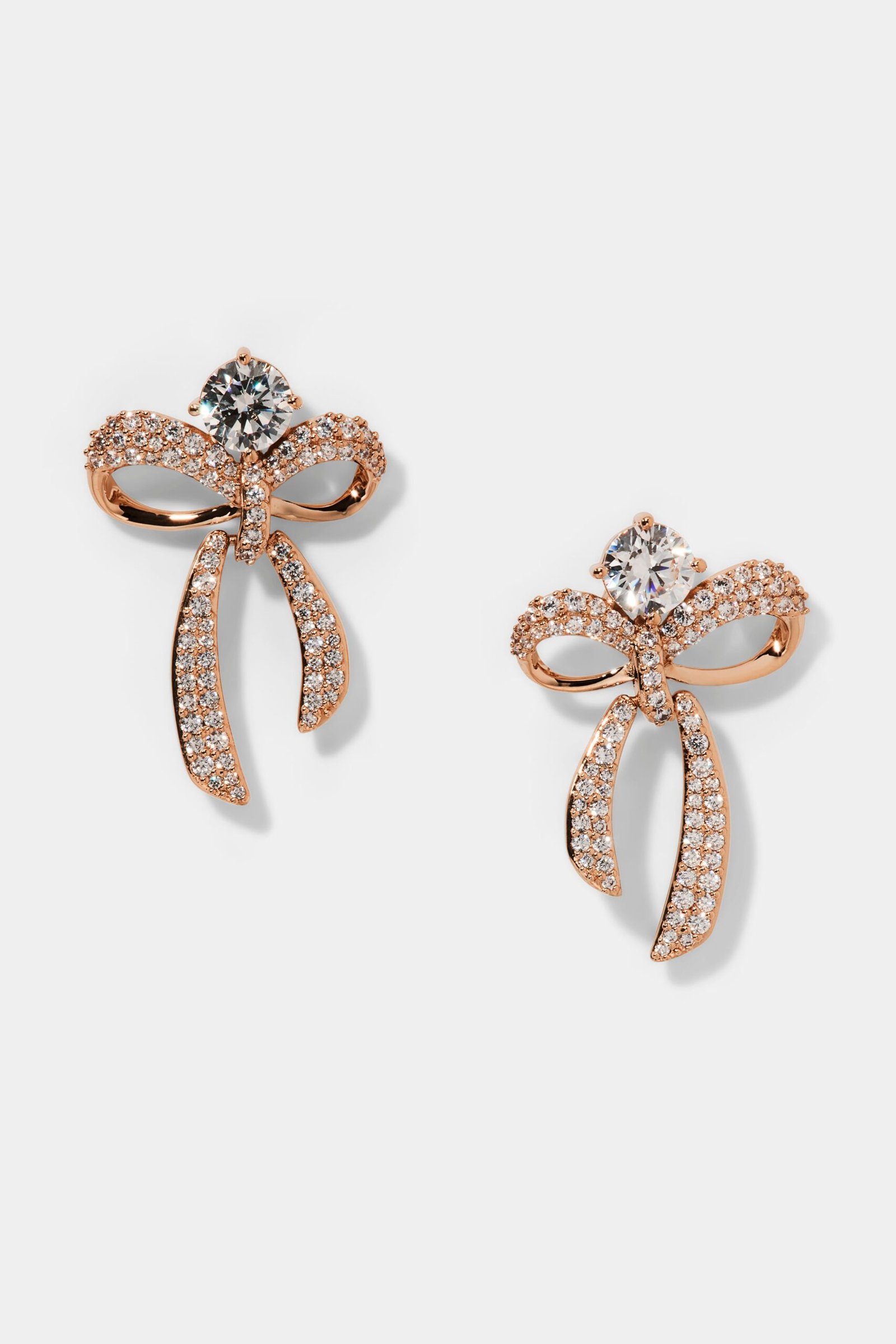 EROS SMALL BOW AND CZ EARRINGS - Image 5