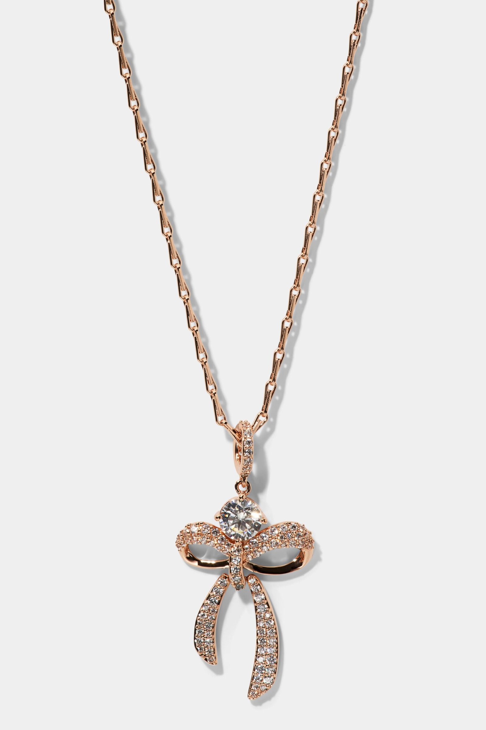EROS BOW AND CZ PENDANT NECKLACE - Image 6
